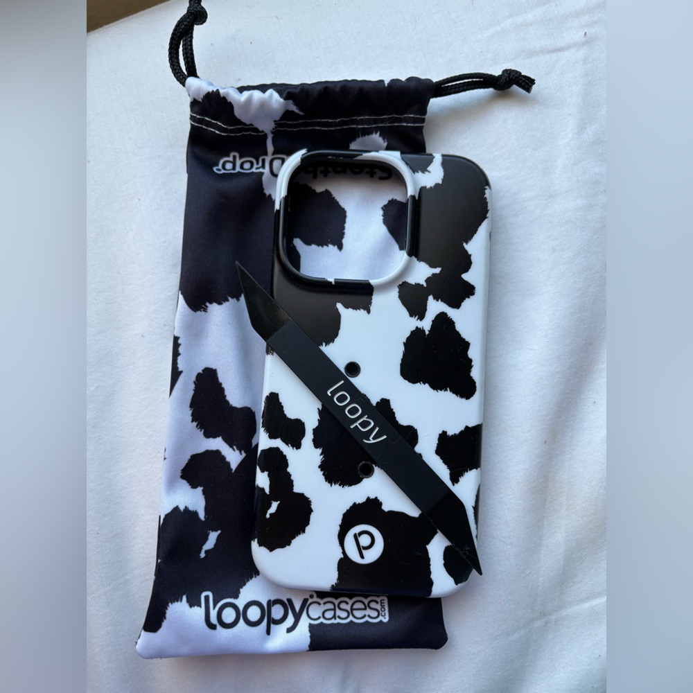 Loopy Case Black and White Cow Print Phone Case